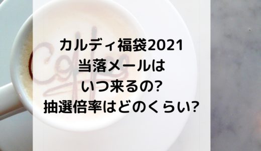 カルディ福袋2021｜当落メールはいつ来るの?抽選倍率はどのくらい?